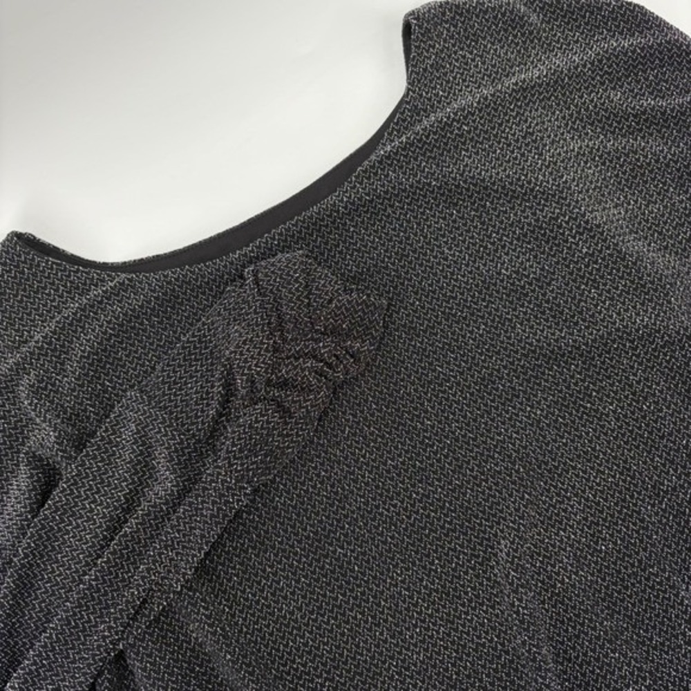 Jessica Howard Womens Dress Size 8 Black Metallic Long Sleeve Sheath Party